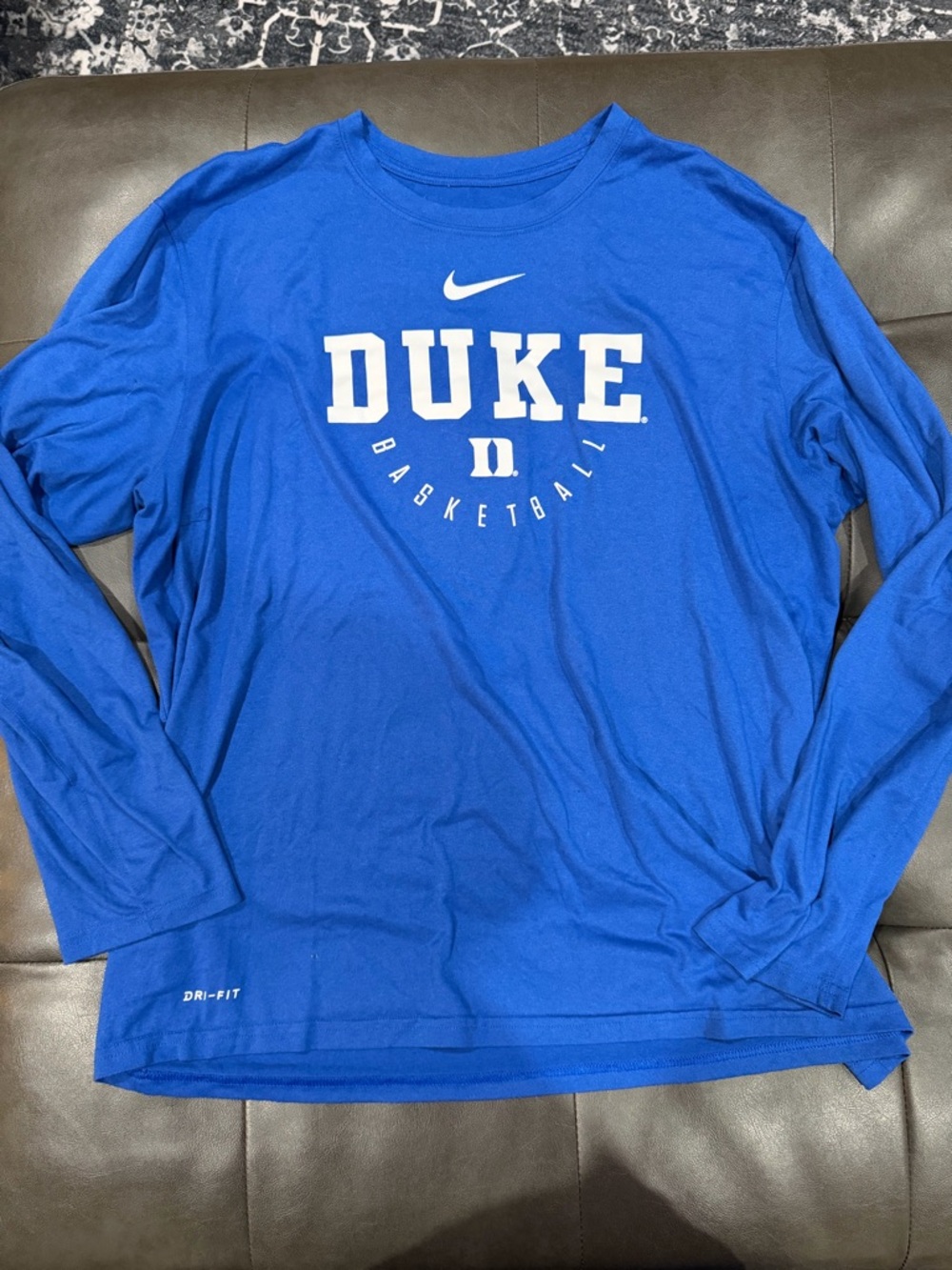 Nike Duke Basketball Long-Sleeve Tee - Blue with White Logo